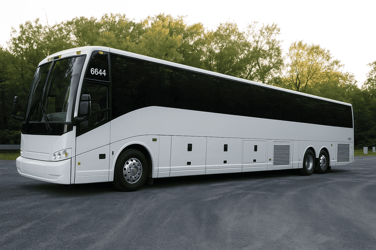 exterior of Charter Bus Rental Edison coach bus